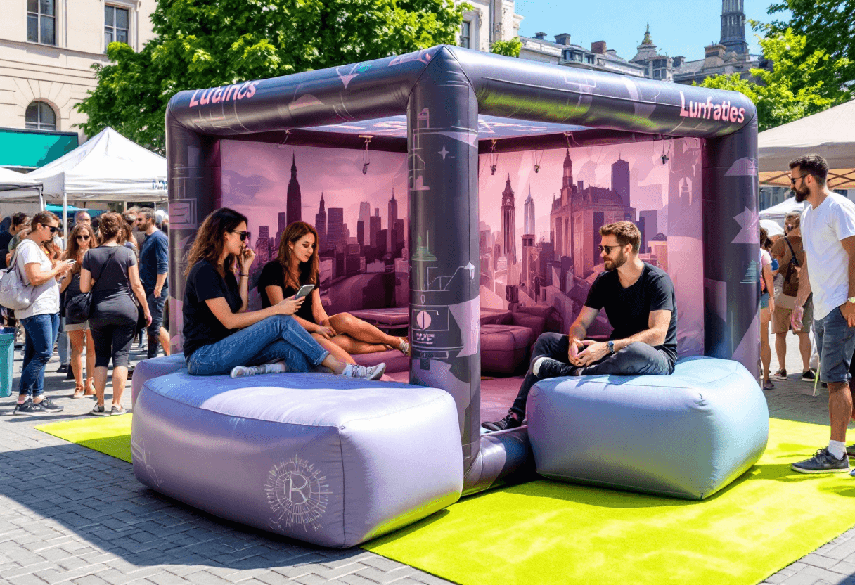 Cube gonflable fonction stand d’accueil
