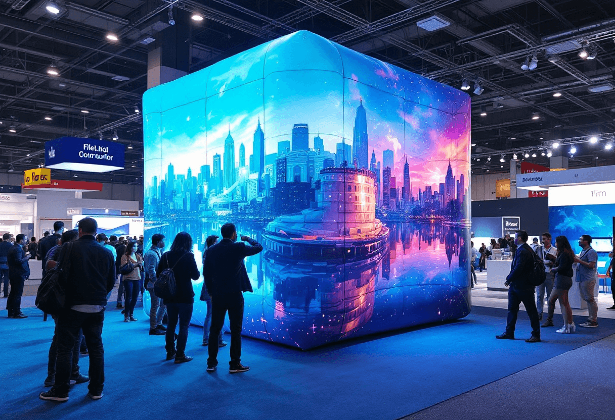 Cube gonflable promotionnel pour festival